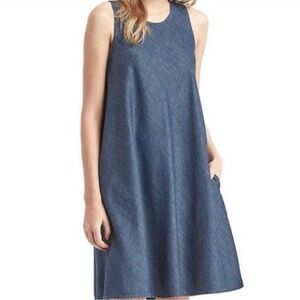 GAP Denim Tank Dress Blue Tencel Sleeveless Above Knee Women’s Size XS